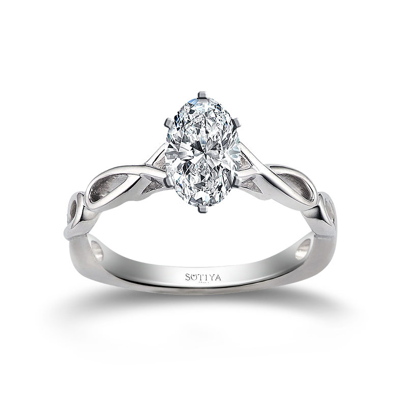 Sotiya Oval Cut Infinity Design Engagement Ring Sterling Silver