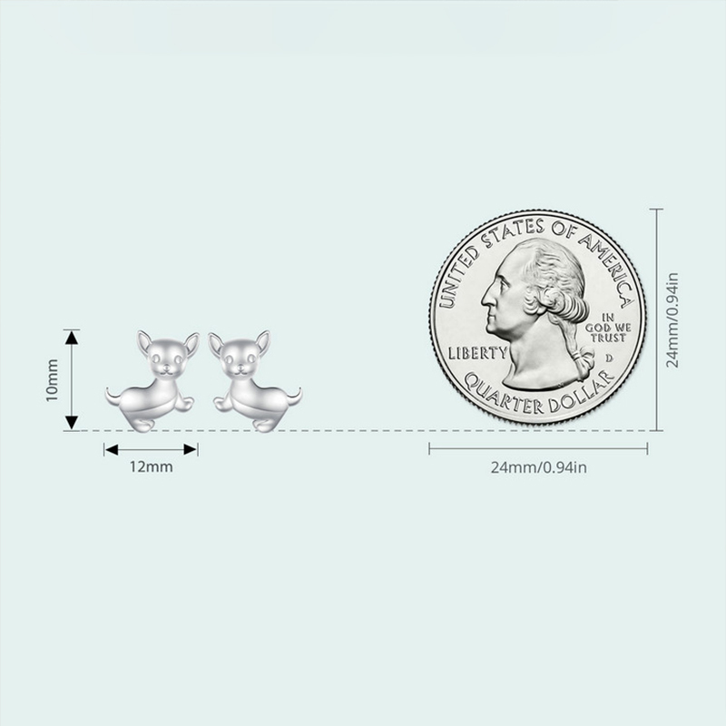 Sotiya Cute Chihuahua Dog Stud Earrings Sterling Silver-Sotiya