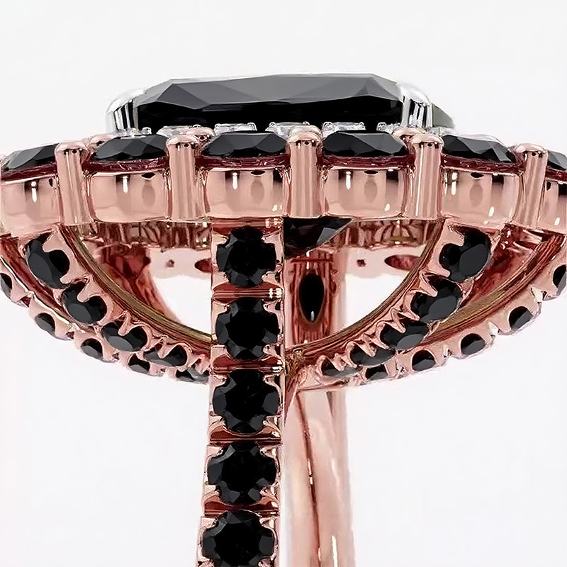 Sotiya Cathedral Double Halo Cushion Cut Engagement Ring Sterling Silver-Sotiya