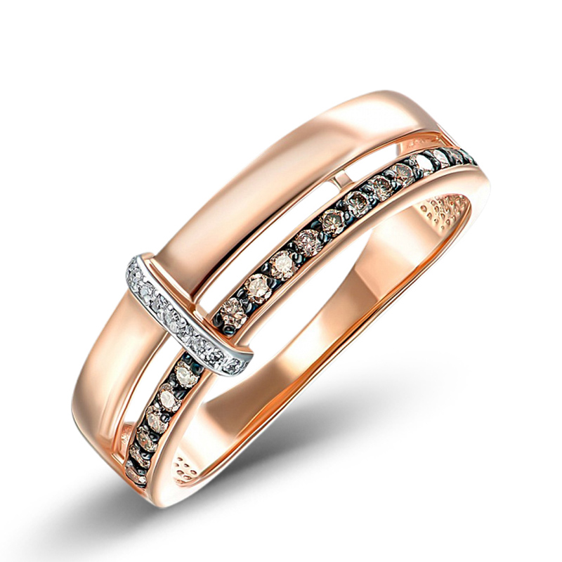 Sotiya Cross Round Cut Coffee Women's Wedding Ring Sterling Silver-Sotiya