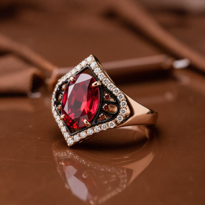 Sotiya Two Tone Unique Halo Oval Cut Coffee Engagement Ring Sterling Silver-Sotiya