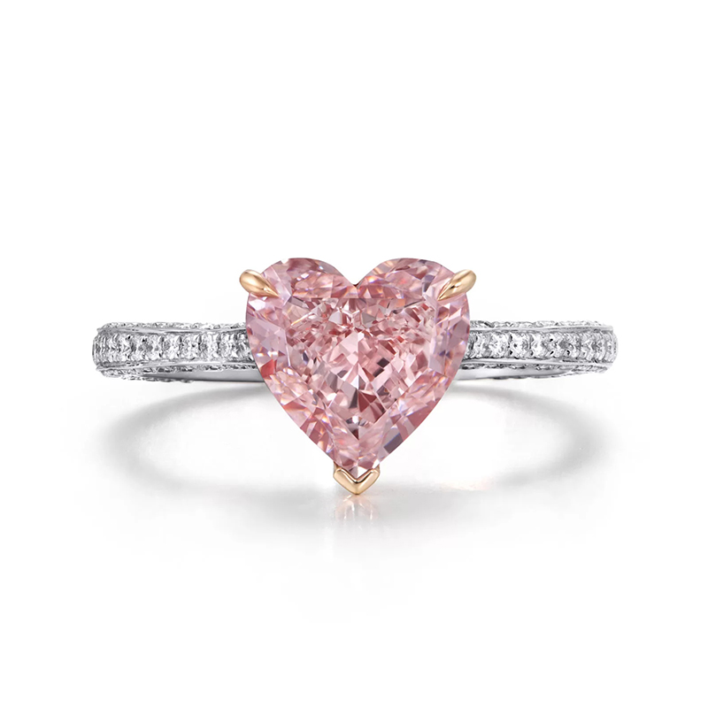 Sotiya Pink Heart Cut Engagement Ring Sterling Silver-Sotiya