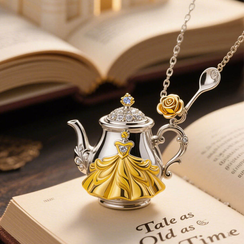 Sotiya Best Buds Teapot and Dancing Princess Necklace Sterling Silver-Sotiya