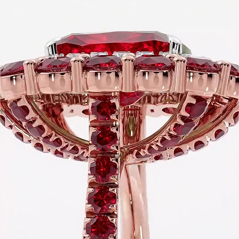 Sotiya Cathedral Double Halo Cushion Cut Engagement Ring Sterling Silver-Sotiya