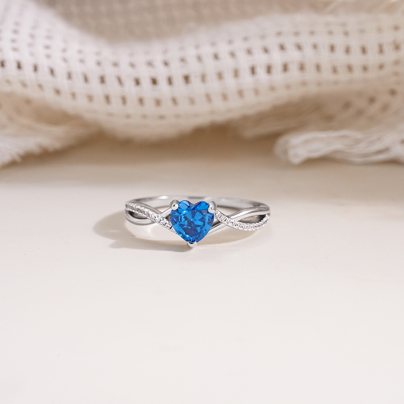 Sotiya Personalized Twist Heart Cut Engagement Ring