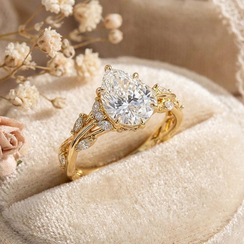 Sotiya Vines Twist Pear Cut Engagement Ring Sterling Silver