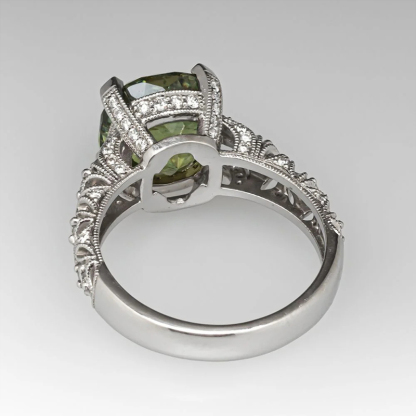 Sotiya Vintage Milgrain Cushion Cut Engagement Ring Sterling Silver-Sotiya