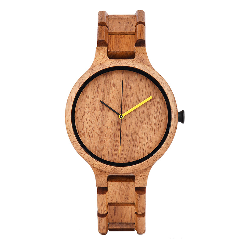 Sotiya Simple Quartz Coffee Wooden Watch without Scale-Sotiya
