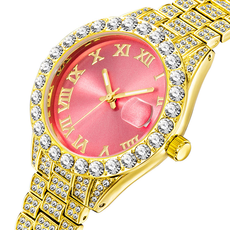 Sotiya Pink Dial Roman Numeral Waterproof Quartz Luminous Watch-Sotiya