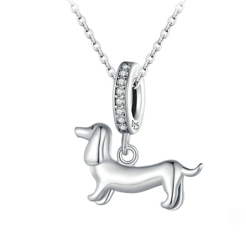 Sotiya Cute Dachshund Dog Dangle Charm Pendant Sterling Silver-Sotiya
