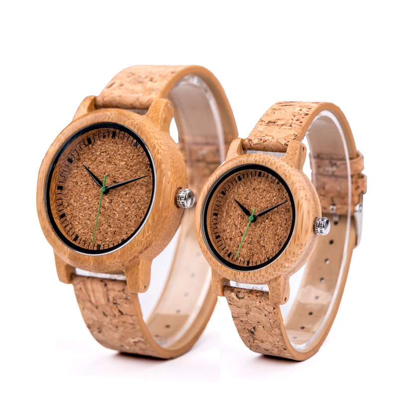 Sotiya Chipped Wood Dial Quartz Coffee Wooden Couple Watch-Sotiya