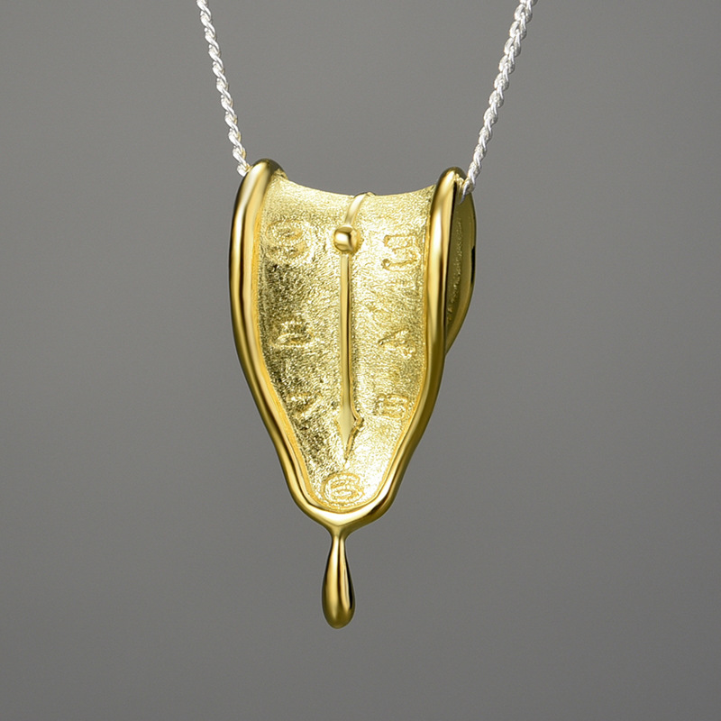 Sotiya Artist Collection Famous Painting The Persistence of Memory Timepiece Inspired Necklace Sterling Silver-Sotiya