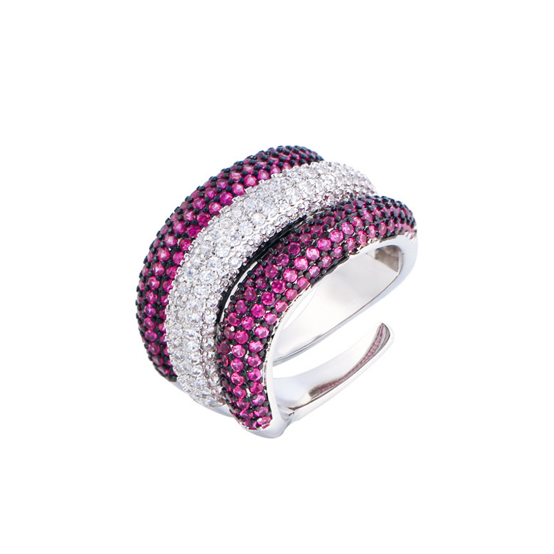 Sotiya Unique Three-row Open Cocktail Ring-Sotiya