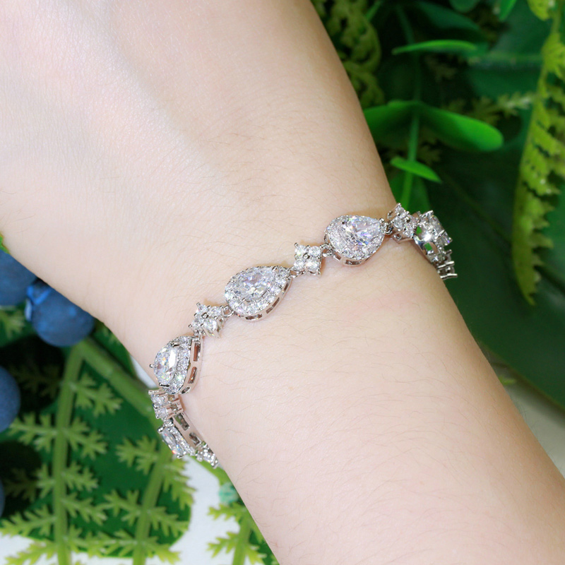 Sotiya Halo Pear Cut Tennis Bracelet-Sotiya