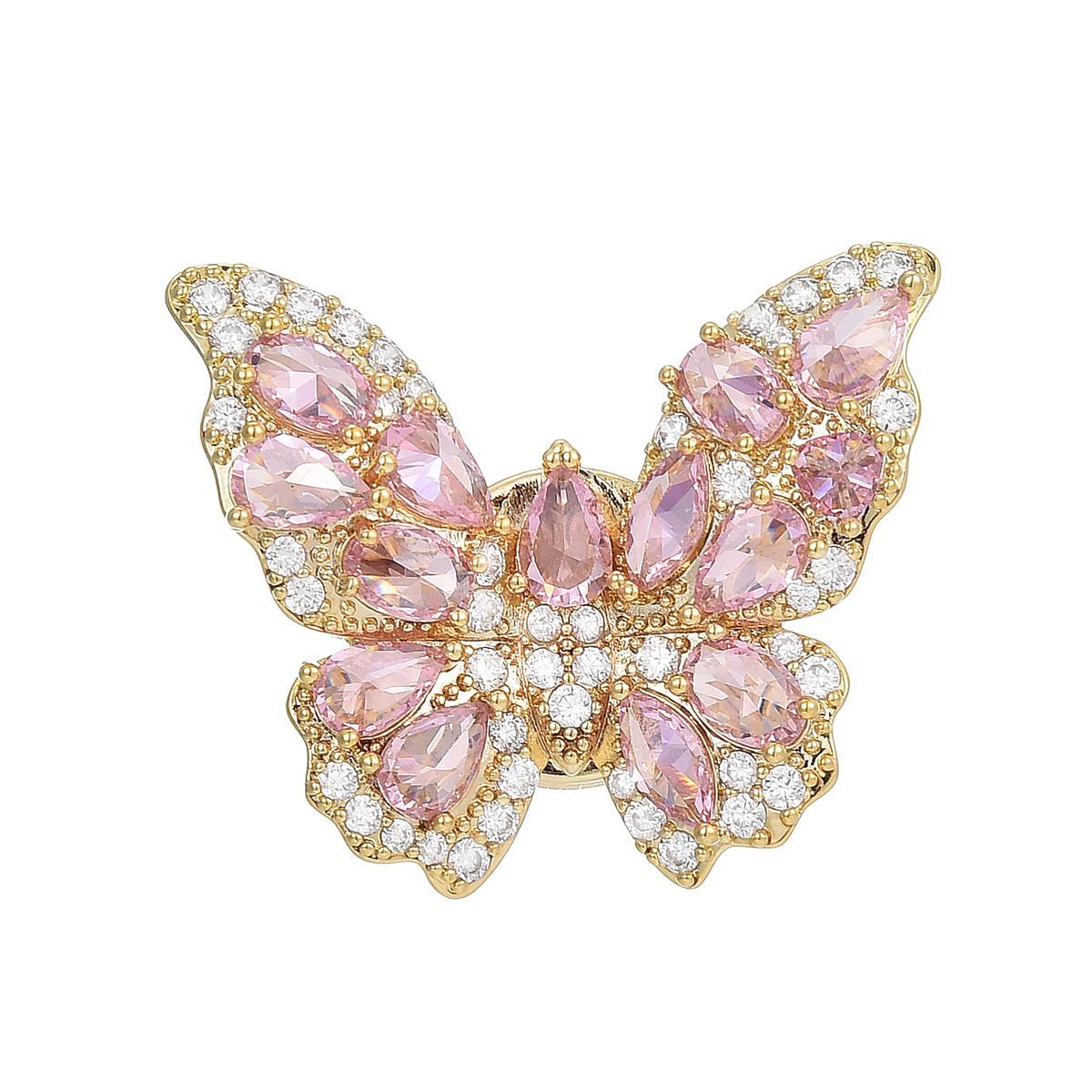 Sotiya Pink Butterfly Magnetic Clasp Brooch-Sotiya