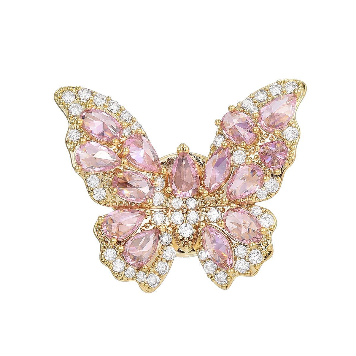 Sotiya Pink Butterfly Magnetic Clasp Brooch-Sotiya