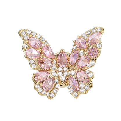 Sotiya Pink Butterfly Magnetic Clasp Brooch-Sotiya