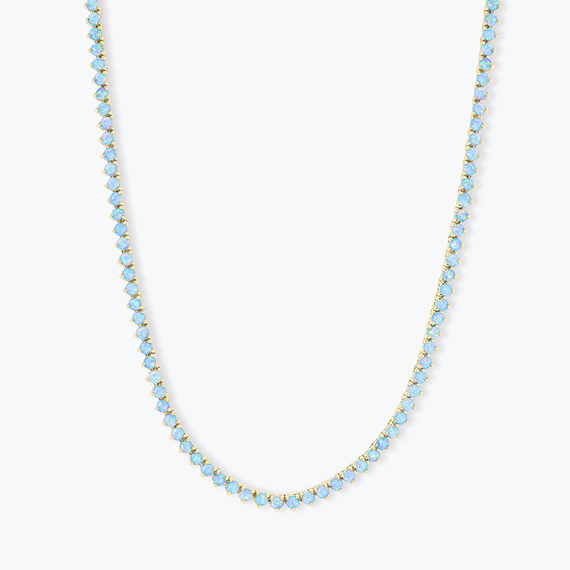 Sotiya Blue Opal Tennis Necklace Sterling Silver-Sotiya