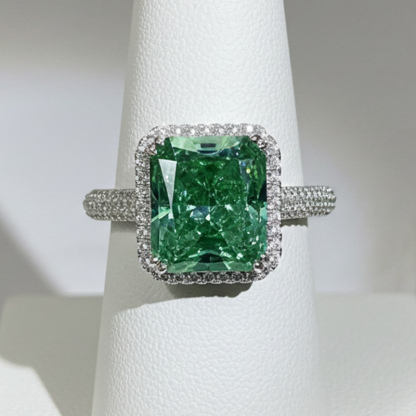 Sotiya Paraiba Halo Radiant Cut Engagement Ring Sterling Silver-Sotiya