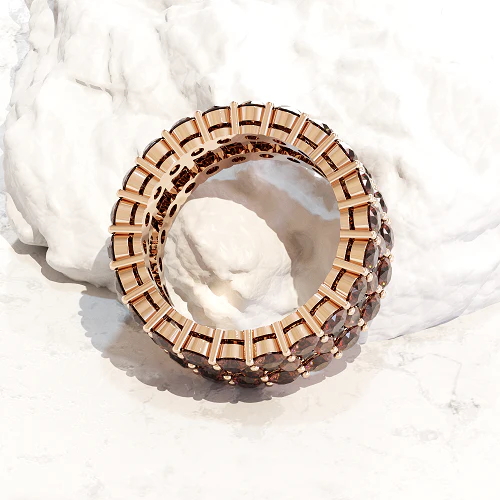 Sotiya Wide Round Cut Coffee Eternity Ring Sterling Silver-Sotiya