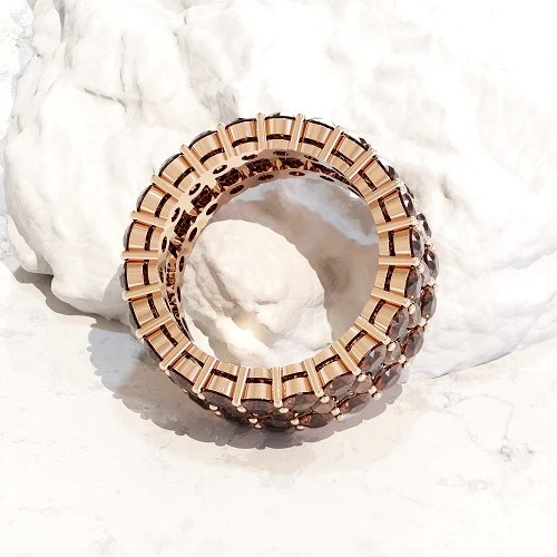 Sotiya Wide Round Cut Coffee Eternity Ring Sterling Silver-Sotiya