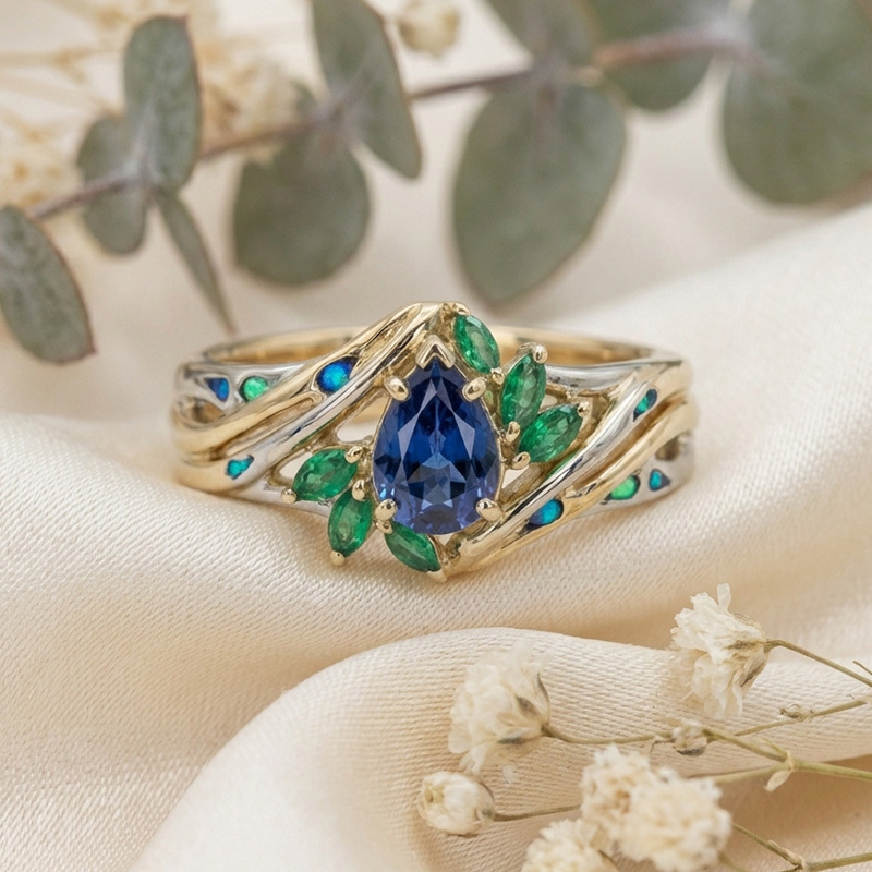 Sotiya Fluorescence Pear Cut Engagement Ring Sterling Silver-Sotiya