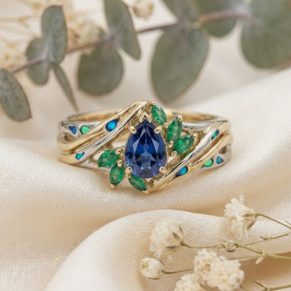 Sotiya Fluorescence Pear Cut Engagement Ring Sterling Silver-Sotiya