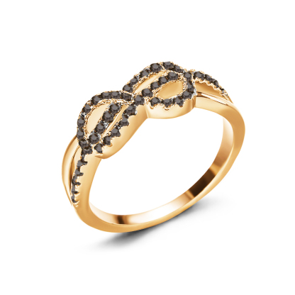 Sotiya Infinity Intertwined Coffee Women's Wedding Ring Sterling Silver-Sotiya