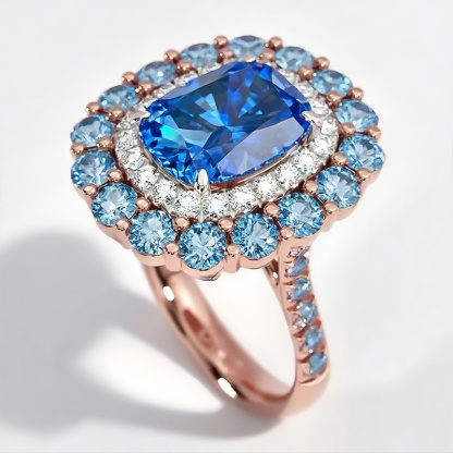 Sotiya Cathedral Double Halo Cushion Cut Engagement Ring Sterling Silver-Sotiya