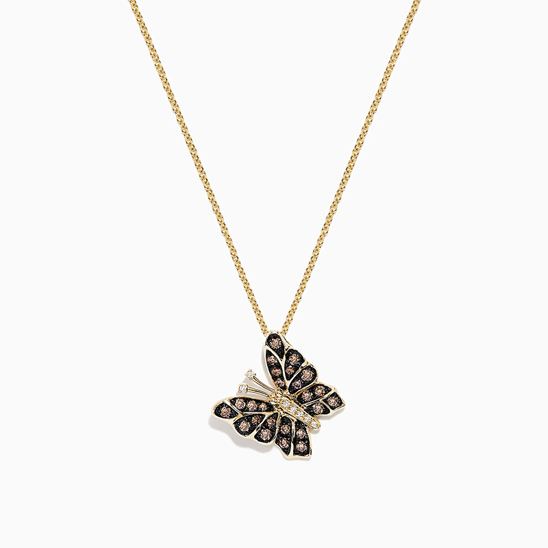 Sotiya Two Tone Butterfly Chocolate Necklace Sterling Silver-Sotiya
