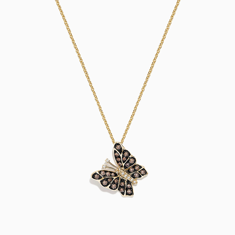 Sotiya Two Tone Butterfly Chocolate Necklace Sterling Silver-Sotiya