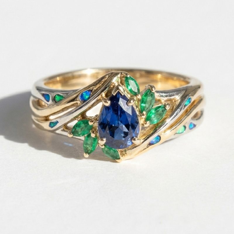 Sotiya Fluorescence Pear Cut Engagement Ring Sterling Silver-Sotiya