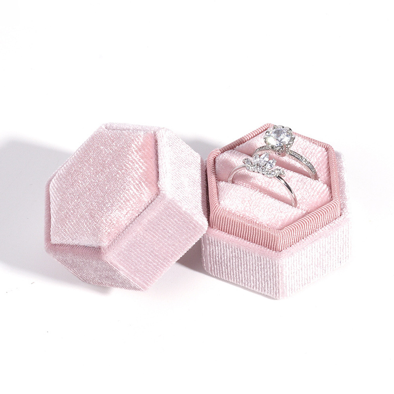 Sotiya Hexagon Velvet Ring Box-Sotiya