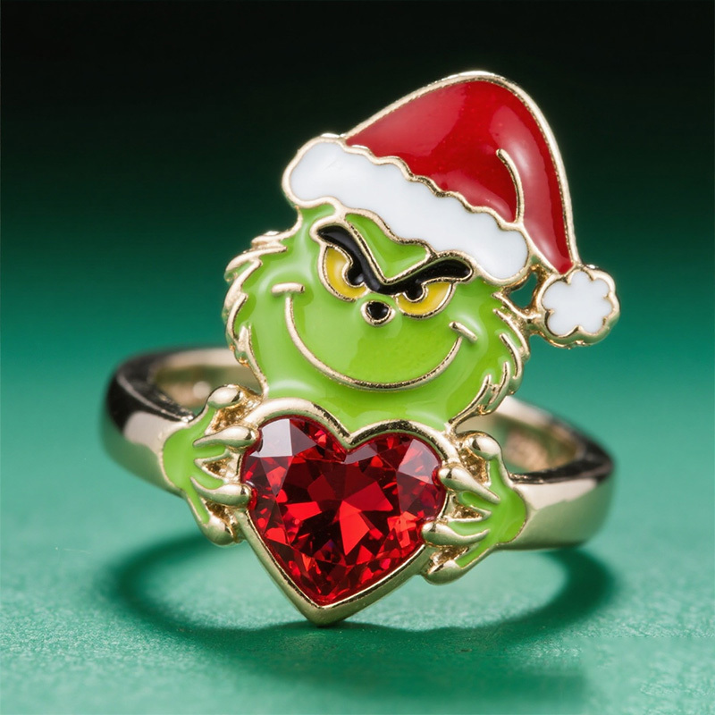 Sotiya Christmas Monster Embraces Love Heart Cut Cocktail Ring Sterling Silver-Sotiya