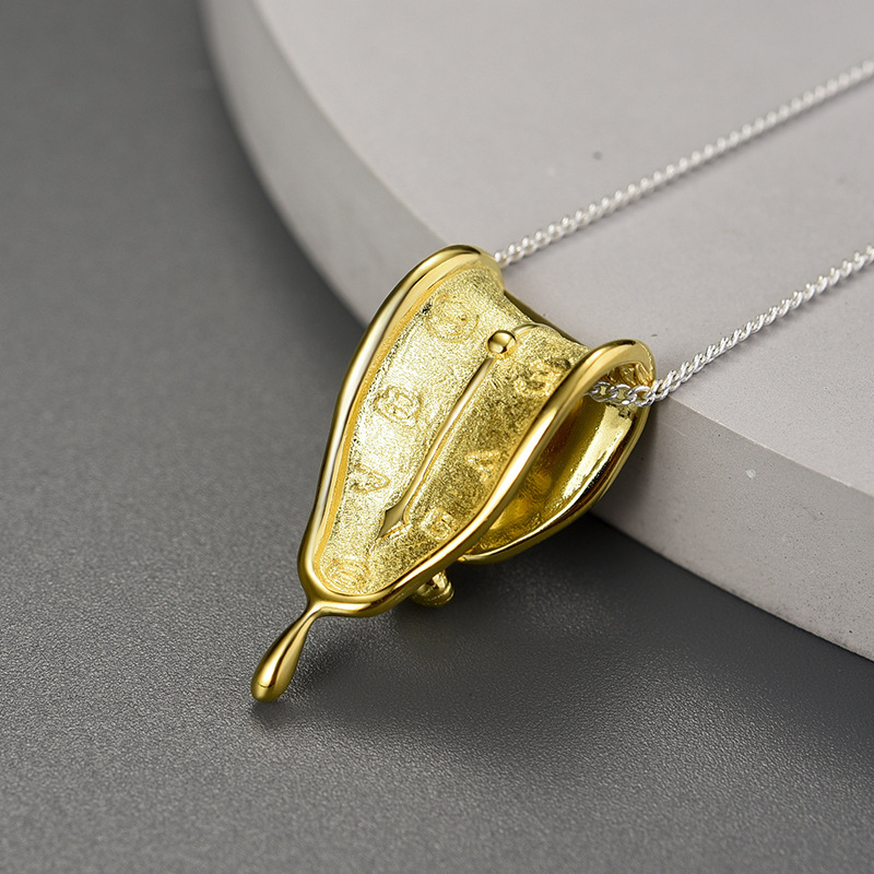 Sotiya Artist Collection Famous Painting The Persistence of Memory Timepiece Inspired Necklace Sterling Silver-Sotiya