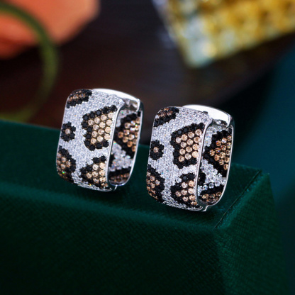 Sotiya Leopard Print Design Hoop Earrings-Sotiya