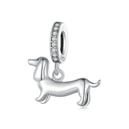 Sotiya Cute Dachshund Dog Dangle Charm Pendant Sterling Silver-Sotiya