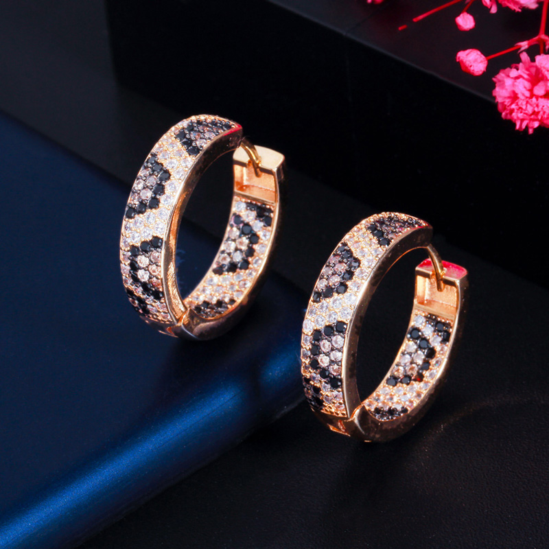 Sotiya Leopard Print Design Hoop Earrings-Sotiya