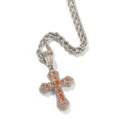 Sotiya Cross Design Faith Radiant Cut Men's Necklace-Sotiya