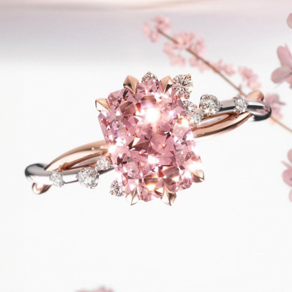 Sotiya Two Tone Twist Radiant Cut Engagement Ring Sterling Silver-Sotiya