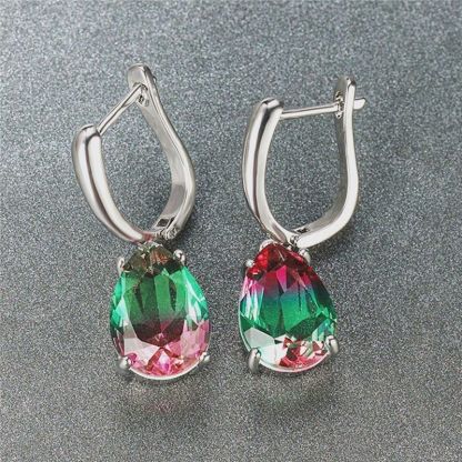 Sotiya Classic Pear Cut Watermelon Drop Earrings Sterling Silver-Sotiya