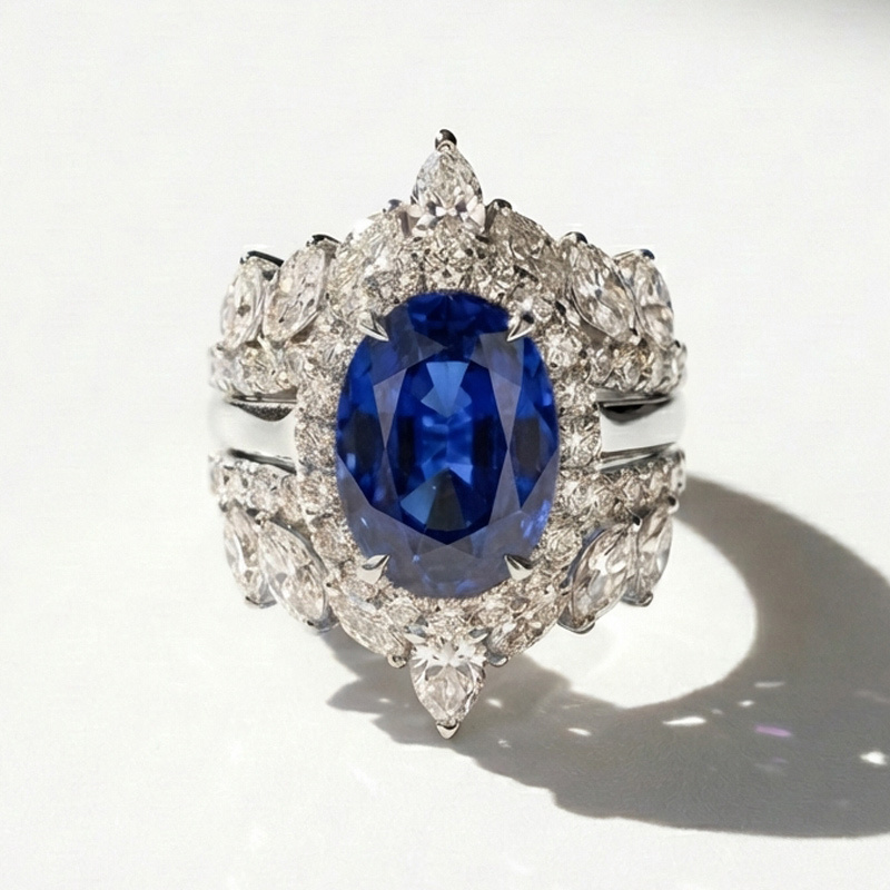 Sotiya 3PC Halo Oval Cut Coffee Wedding Bridal Ring Set Sterling Silver-Sotiya