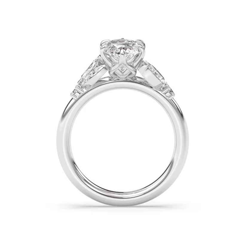 Sotiya Marquise Cut Leaves Nature Inspired Engagement Ring Sterling Silver