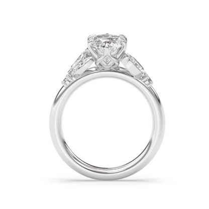 Sotiya Marquise Cut Leaves Nature Inspired Engagement Ring Sterling Silver