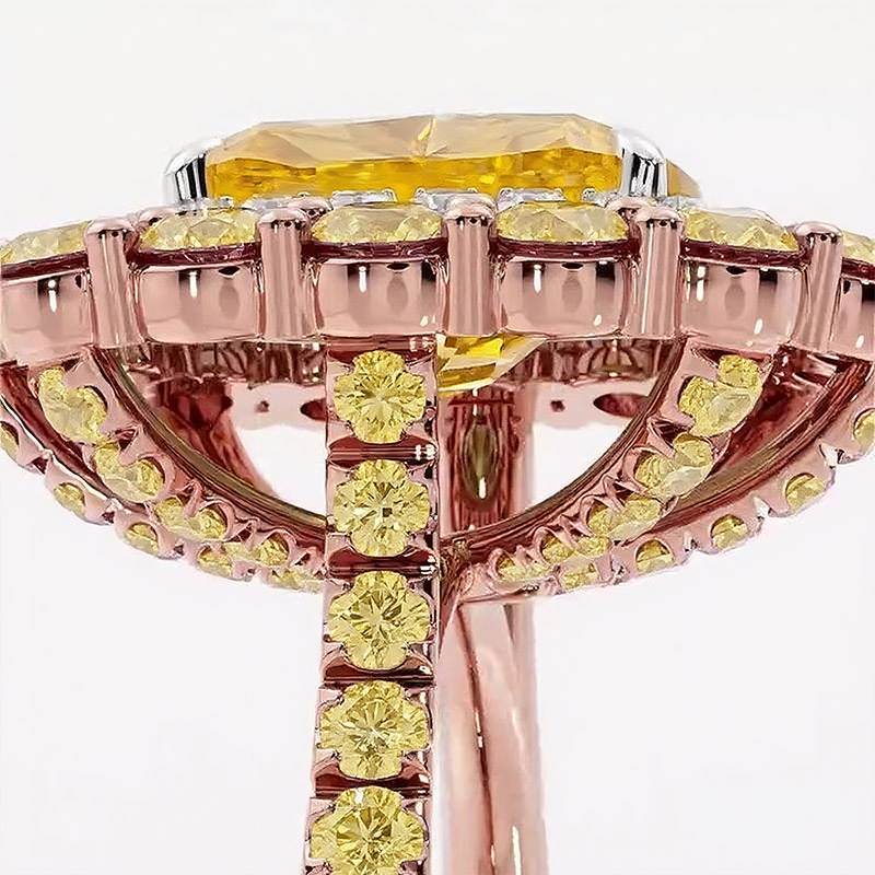 Sotiya Cathedral Double Halo Cushion Cut Engagement Ring Sterling Silver-Sotiya