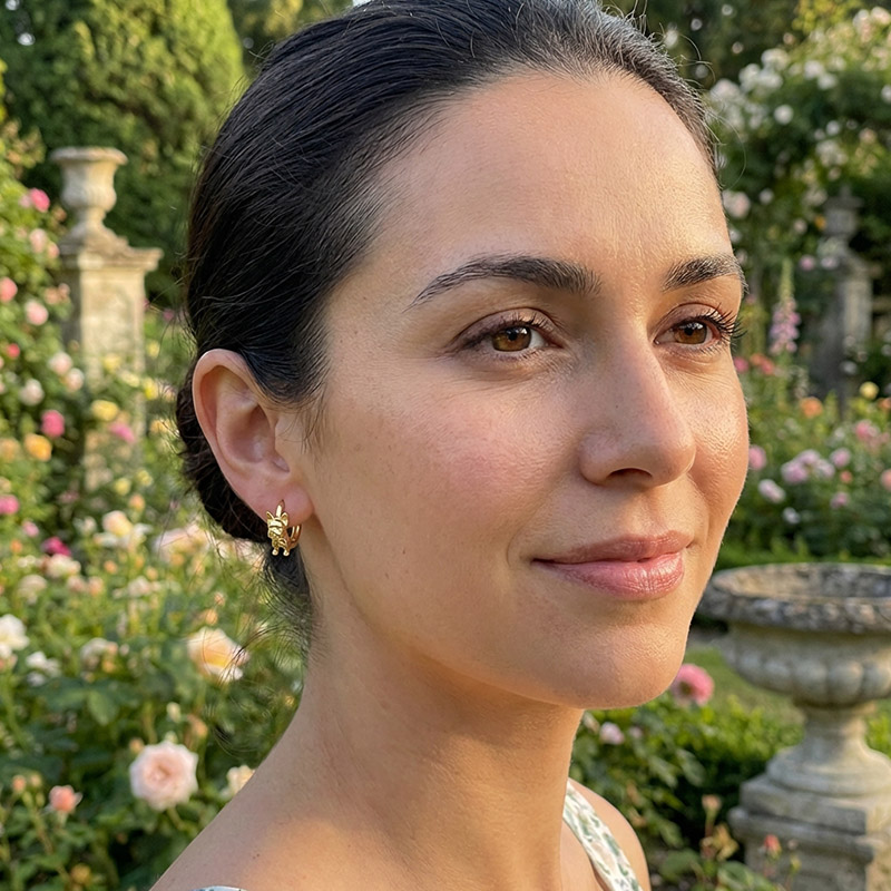 Sotiya Cute French Bulldog Hoop Earrings Sterling Silver-Sotiya