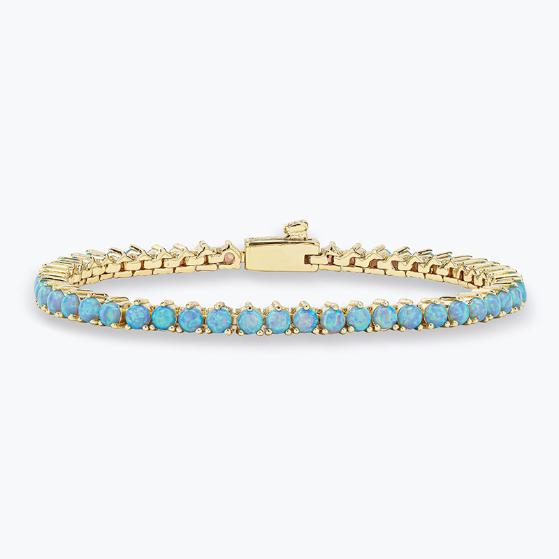Sotiya Blue Opal Tennis Bracelet Sterling Silver-Sotiya