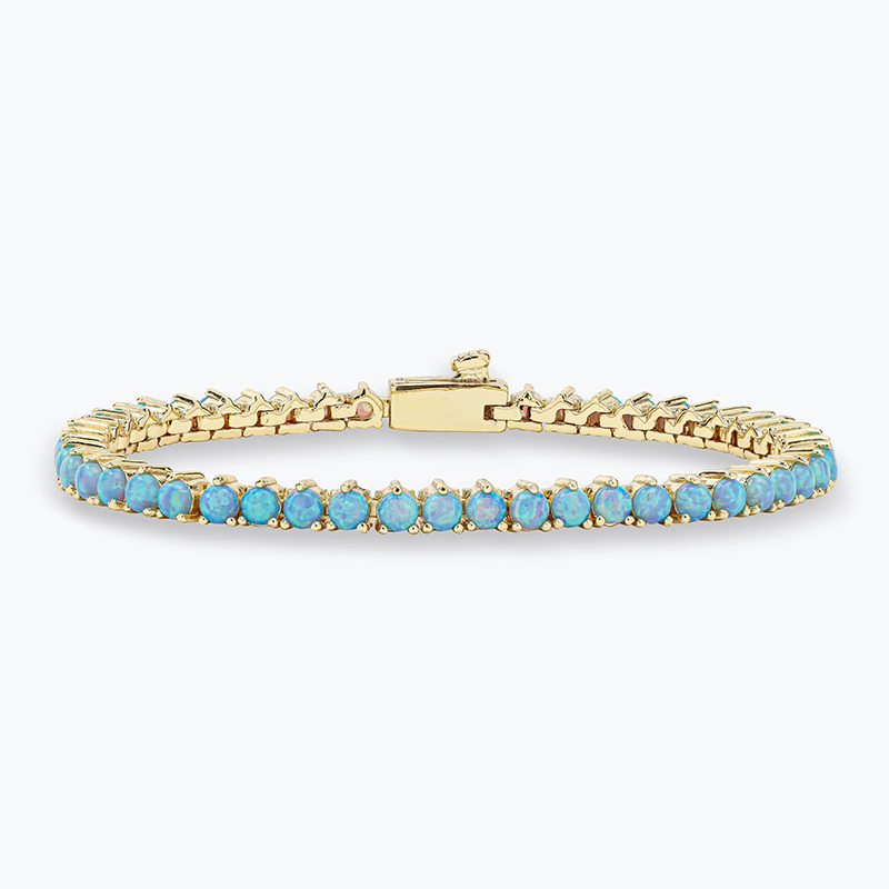 Sotiya Blue Opal Tennis Bracelet Sterling Silver-Sotiya