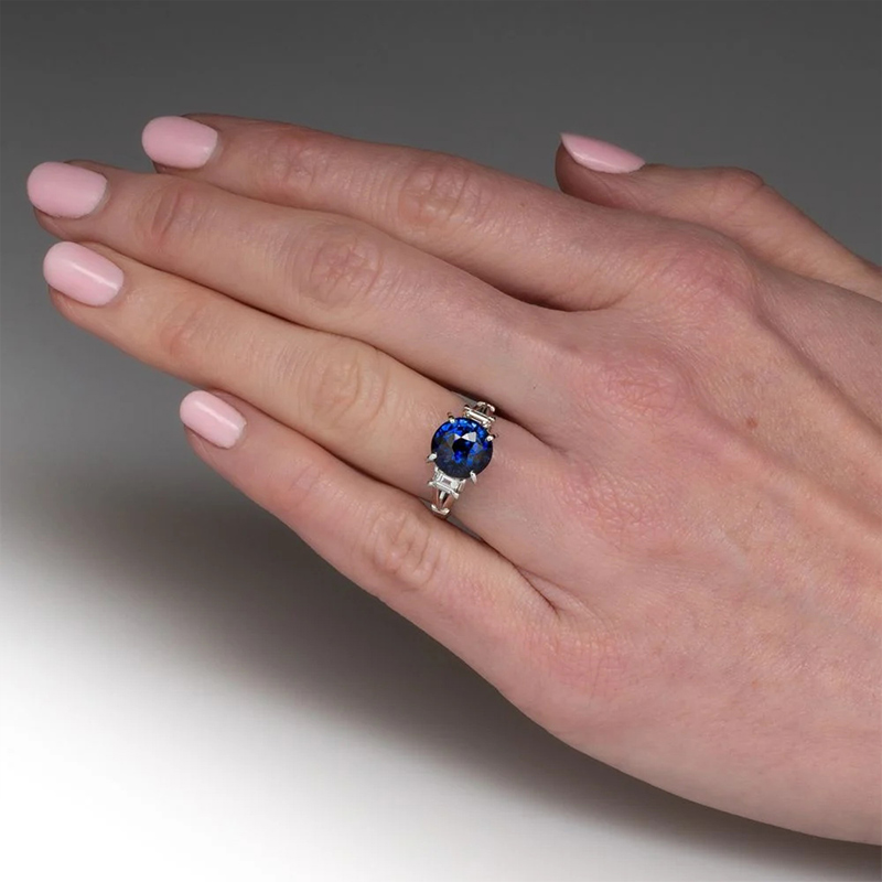 Sotiya Vintage Three Stone Round Cut Engagement Ring Sterling Silver-Sotiya