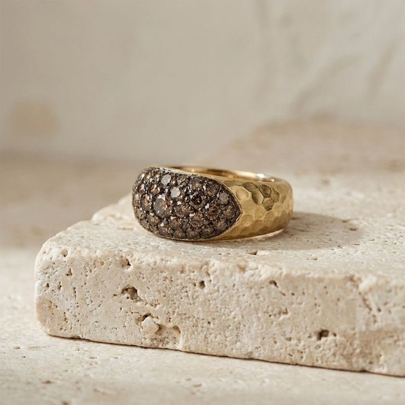 Sotiya Vintage Matte Finish Coffee Wedding Ring Unisex Band Sterling Silver